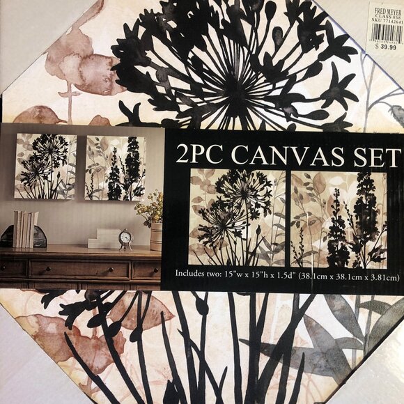 2 Piece Canvas Wall Art. New - Picture 1 of 2